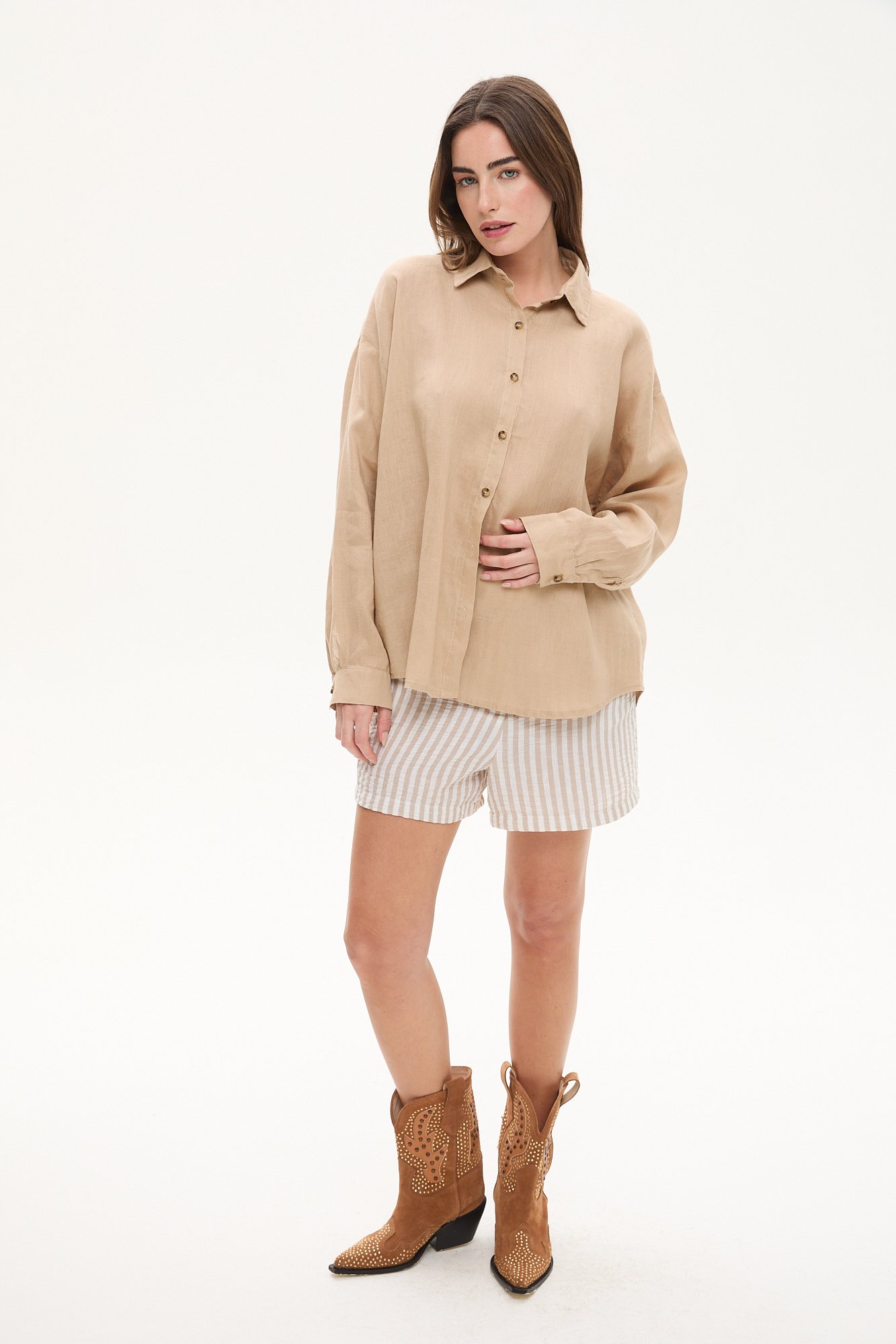 Camisa de lino BEIGE