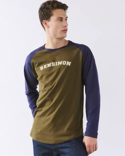 Remera Champion Ranglan VERDE MILITAR M/L