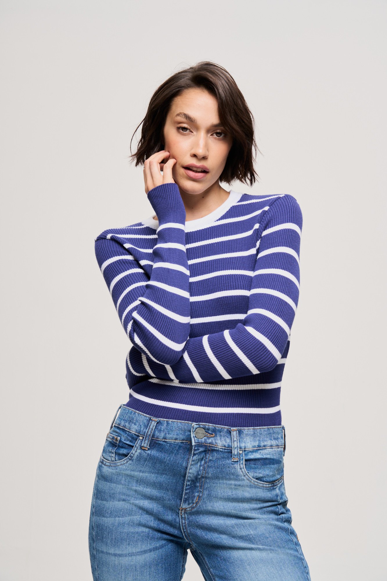 SWEATER RAYADO AZUL/BLANCO