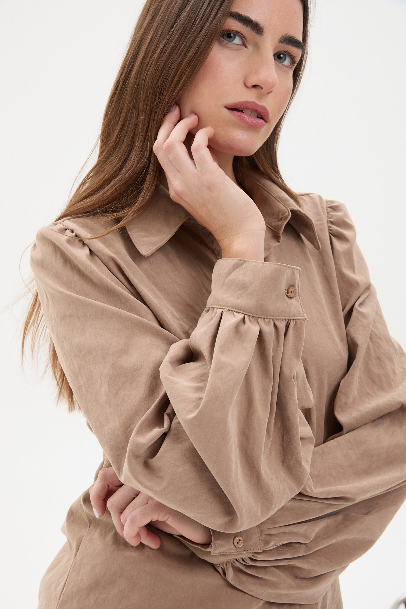CAMISA MANGA PRINCESA CAMEL