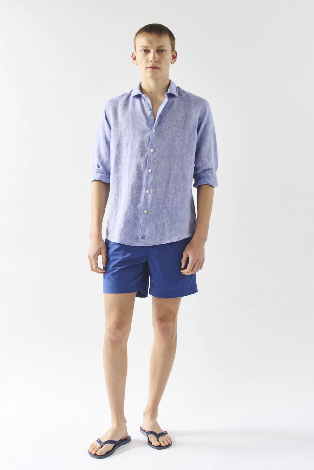 Camisa Santorini lino INDIGO - Imagen 2