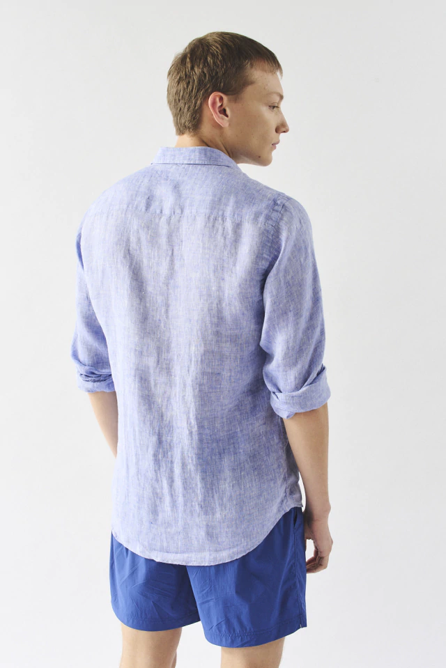 Camisa Santorini lino INDIGO - Imagen 4