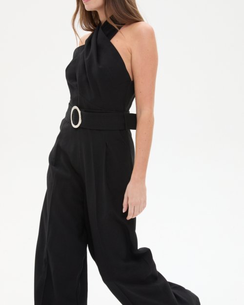 Mono largo con lazo y hebilla cromada NEGRO