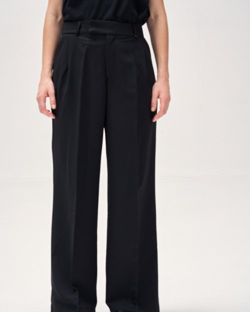 Pantalón sastrero de vestir con pinzas NEGRO