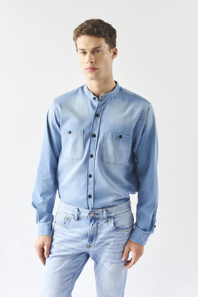 Camisa mao denim bols STONE WASH