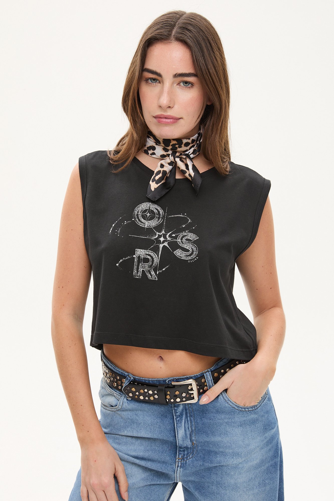 Pañuelo animal print new NEGRO