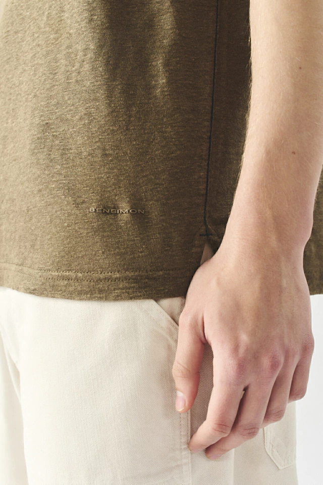 Remera lino OLIVA - Imagen 3