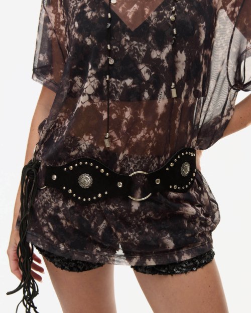 Faja con flecos NEGRO