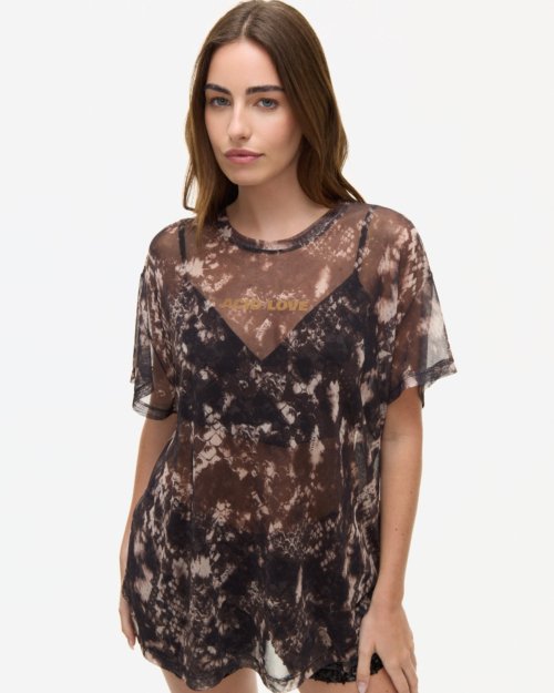 Remerón de microtul "acid love" NEGRO