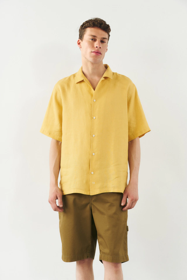 Camisa Malibu lino M/C MAÍZ