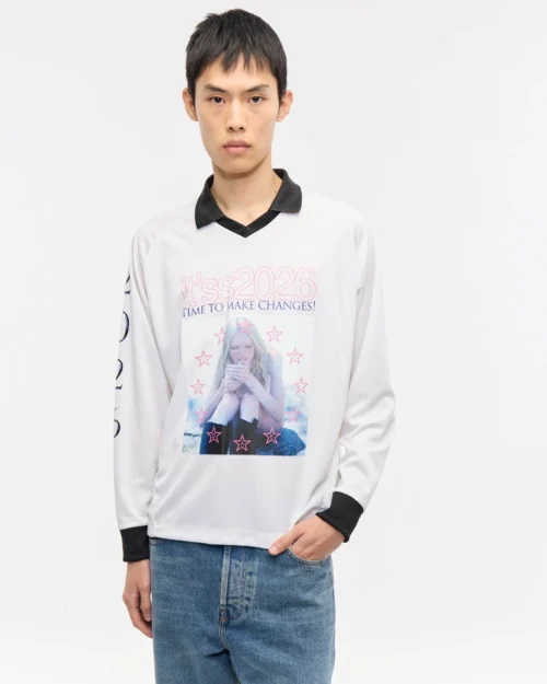 Remera ML futbol print OFF WHITE