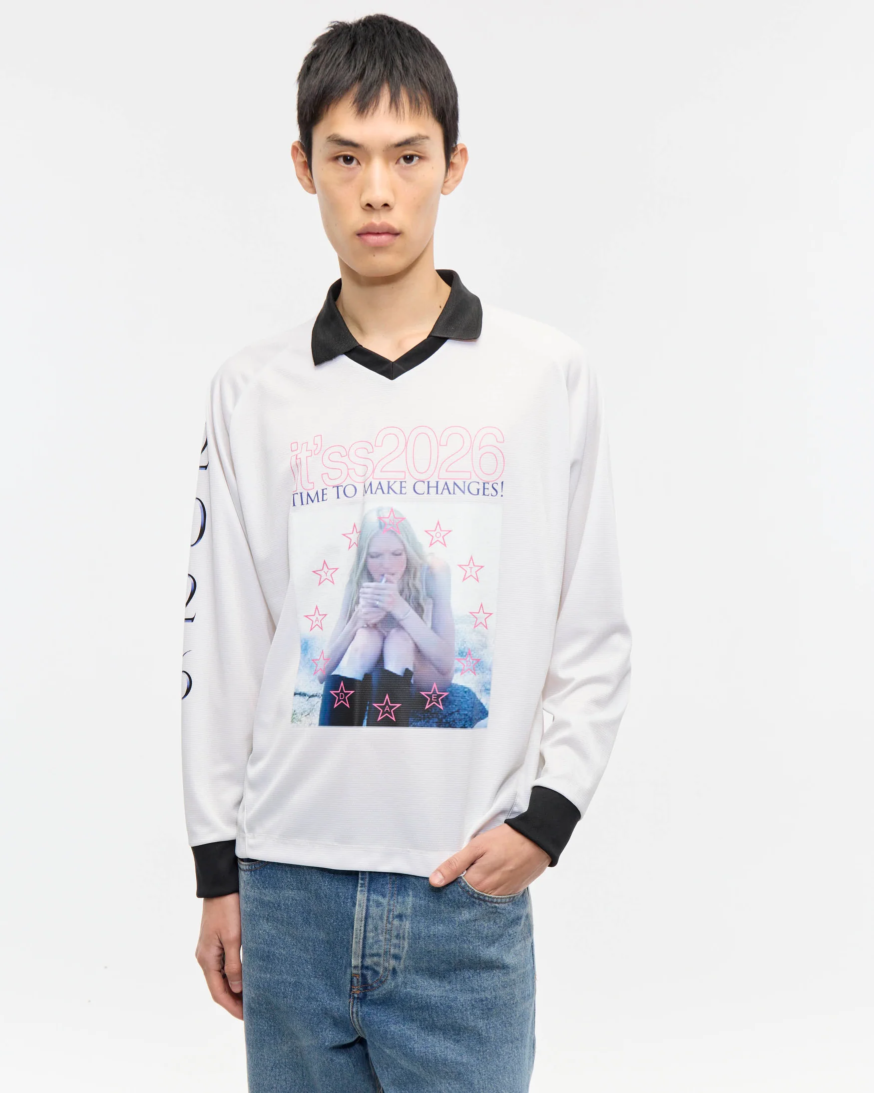 Remera ML futbol print OFF WHITE