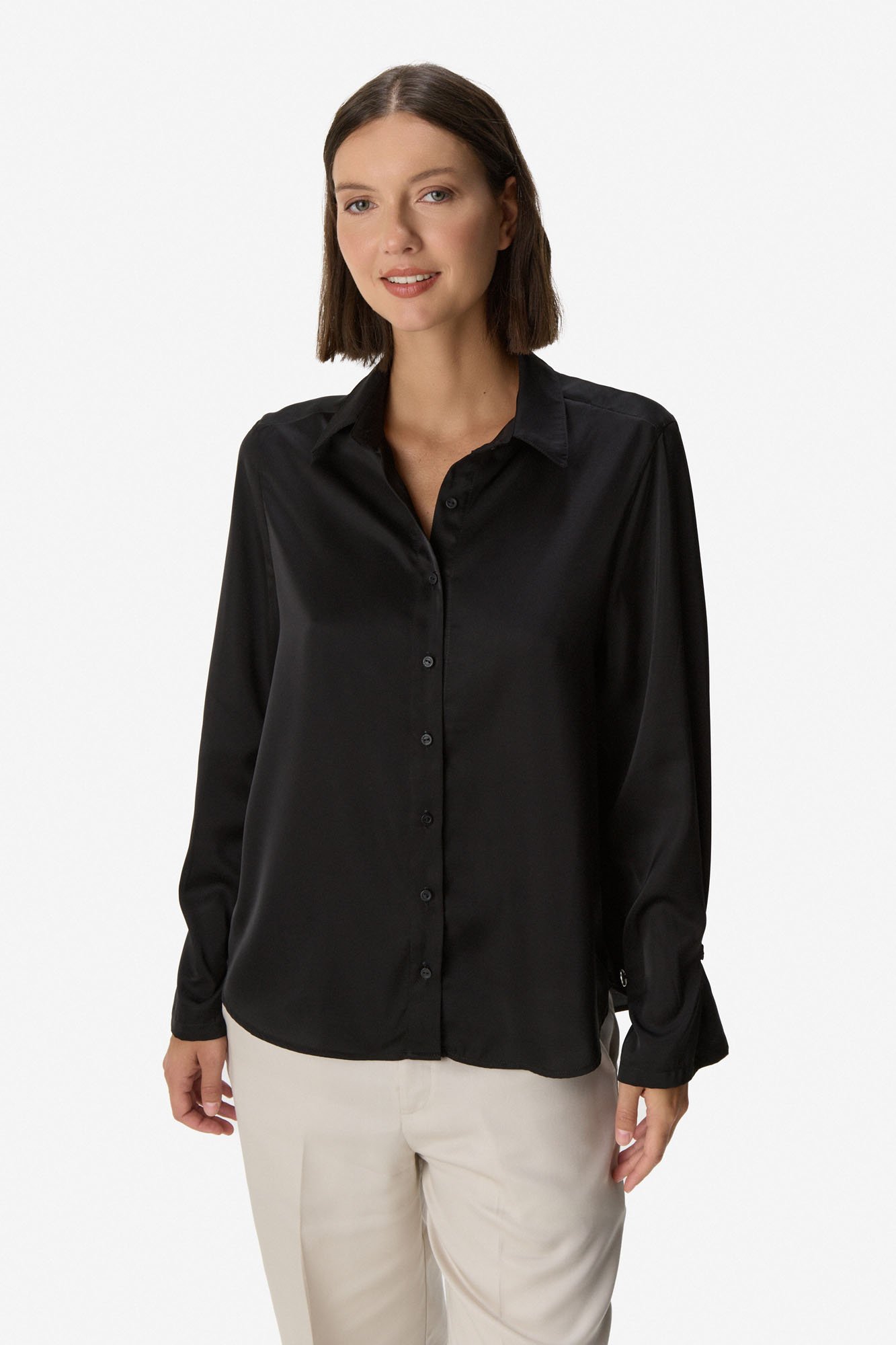 Camisa de saten NEGRO