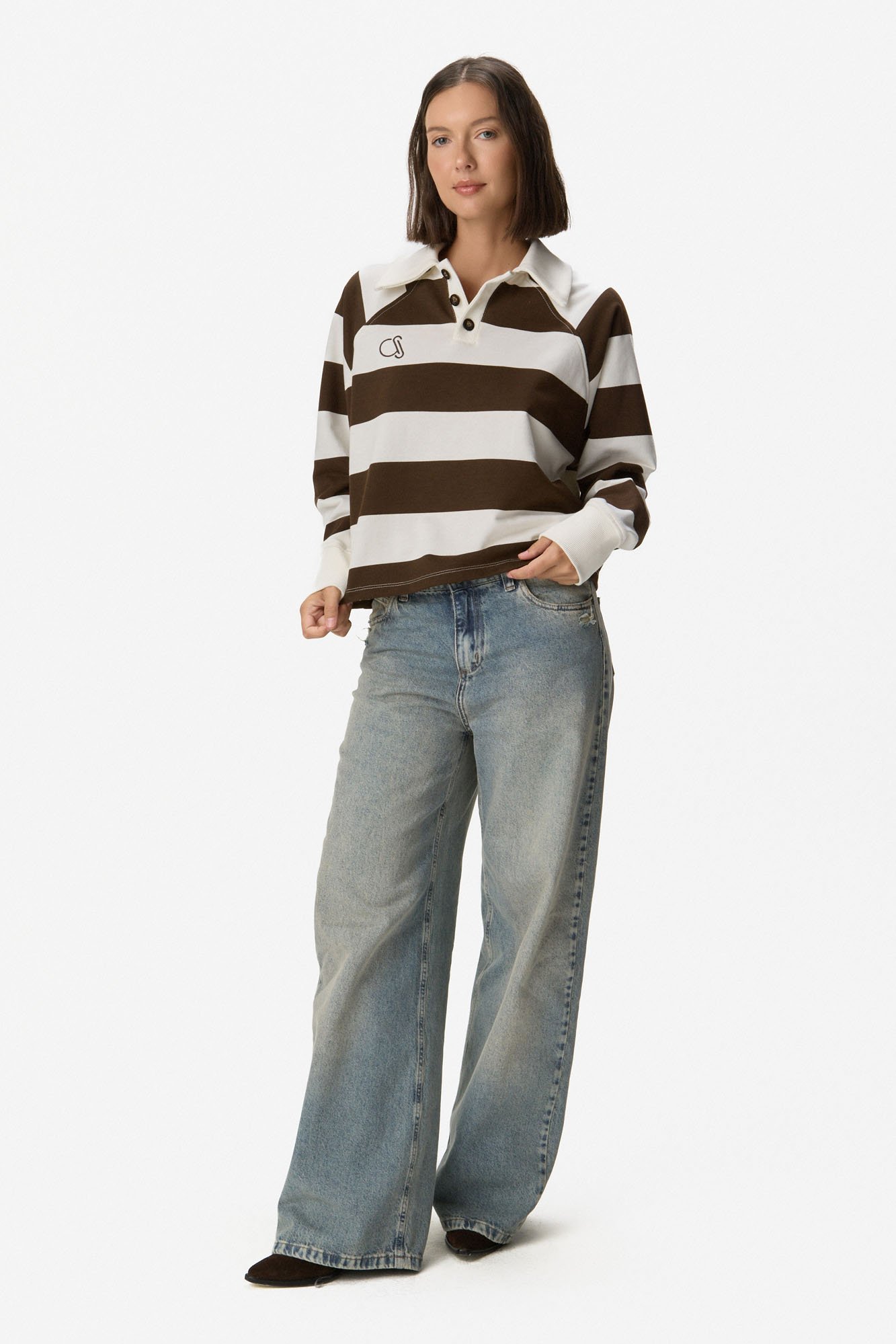 Pantalón tiro alto matizado