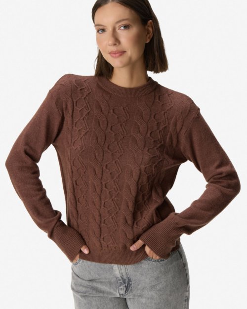 Sweater trenzas monograma CHOCOLATE