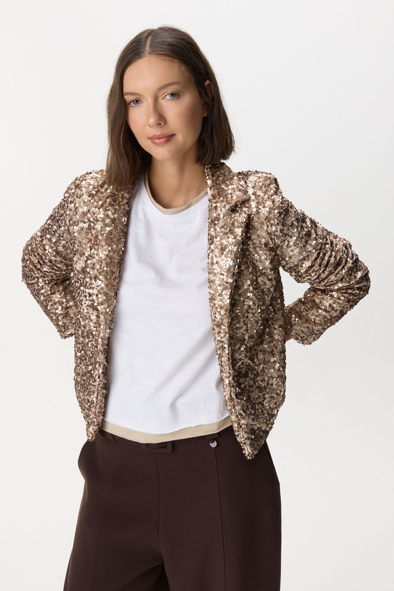 Blazer de lentejuelas DORADO