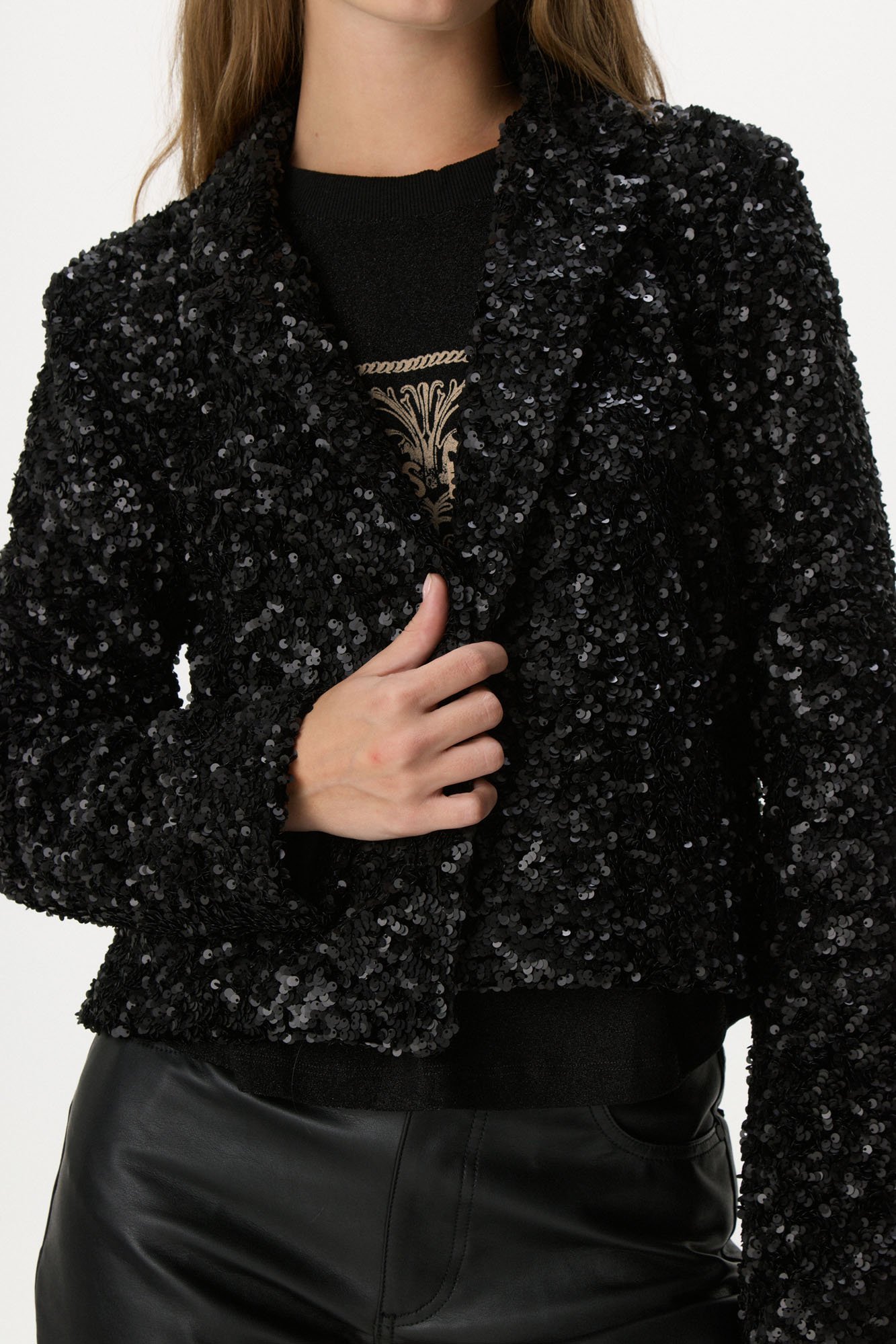 Blazer de lentejuelas NEGRO - Imagen 2
