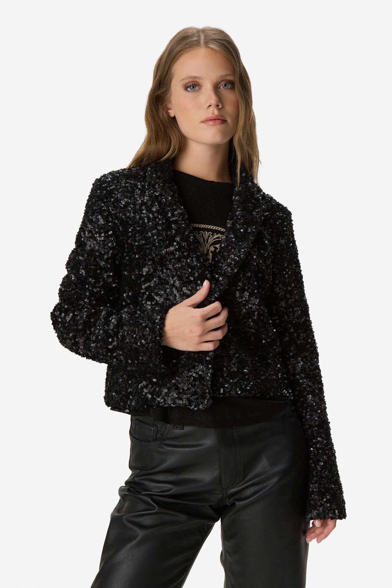 Blazer de lentejuelas NEGRO - Imagen 5