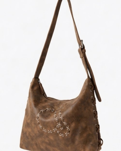 Bolso trenzado monograma pu MARRÓN