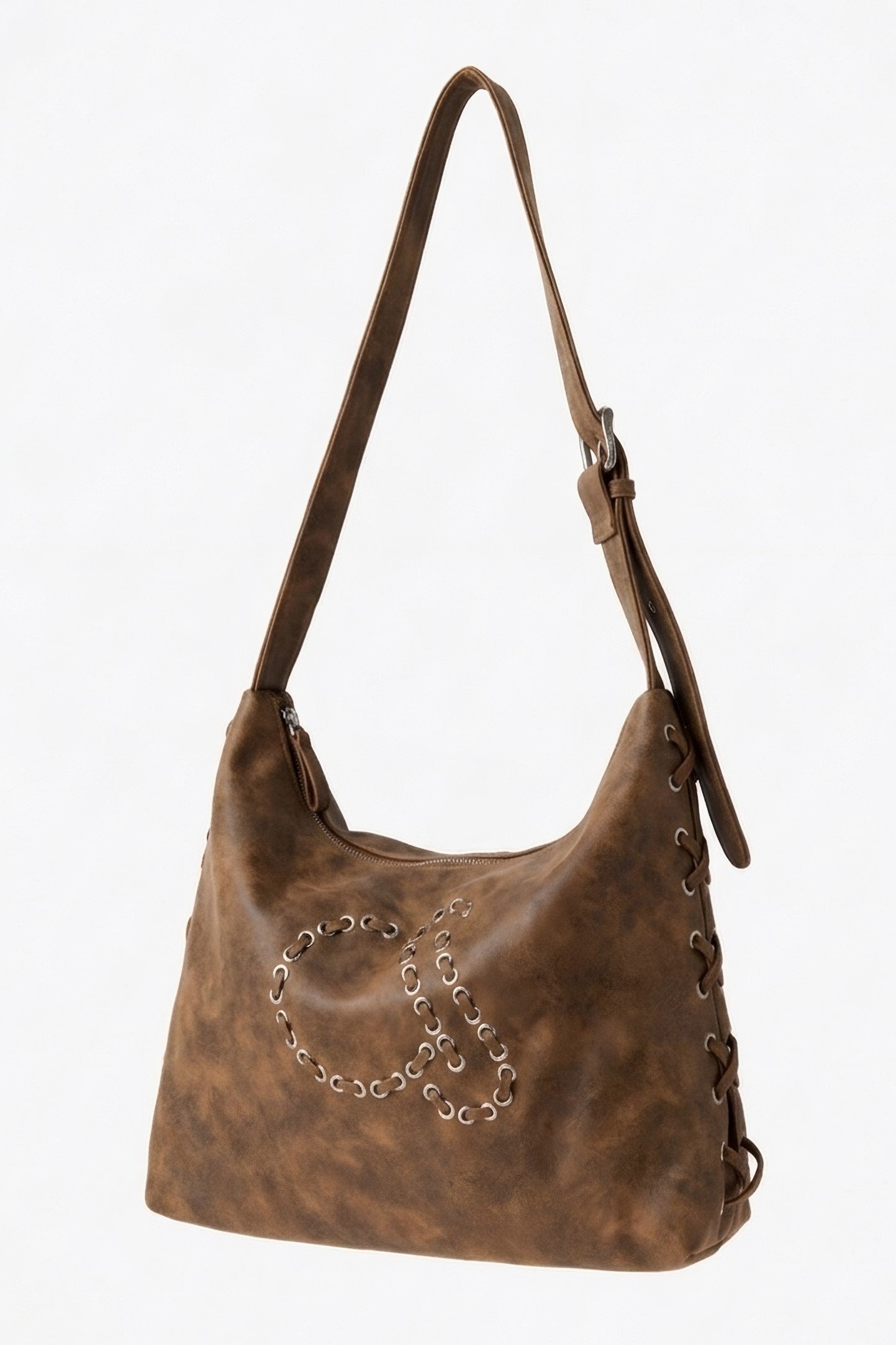 Bolso trenzado monograma pu MARRÓN