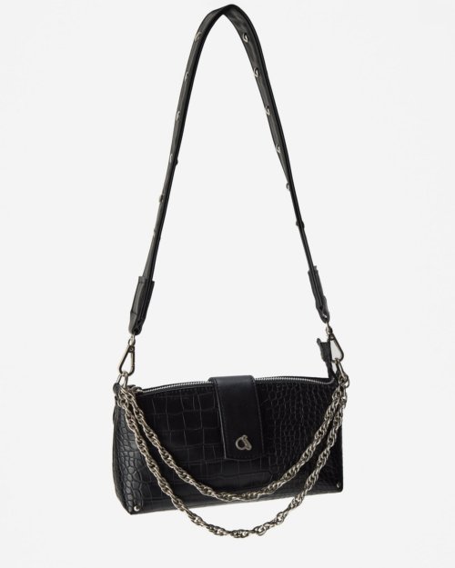 Mini bag con recortes NEGRO