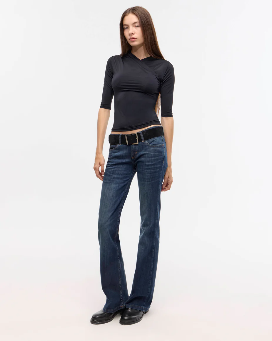 Pantalón low bootcut vintage blue