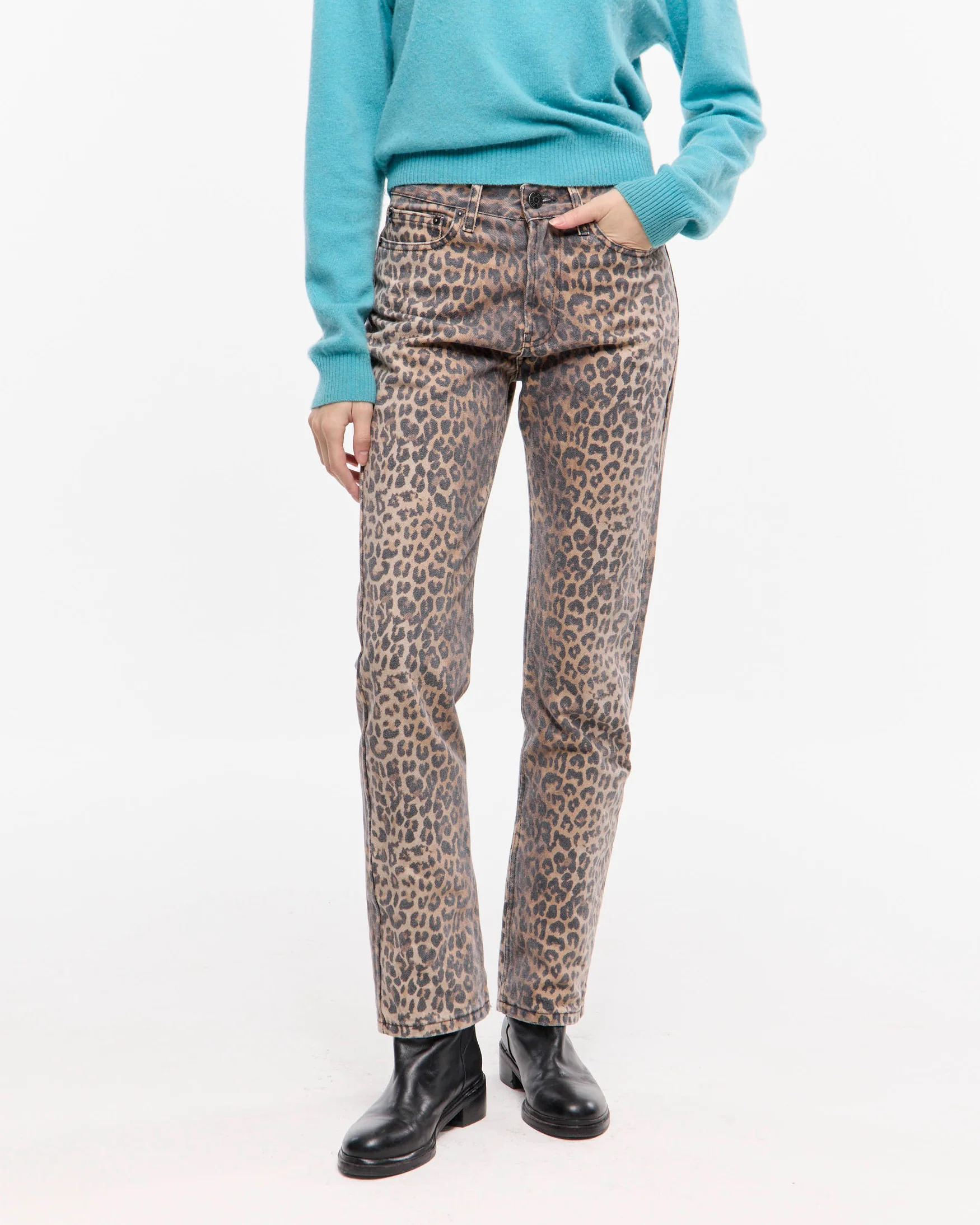 Pantalón straight leopardo - Imagen 2