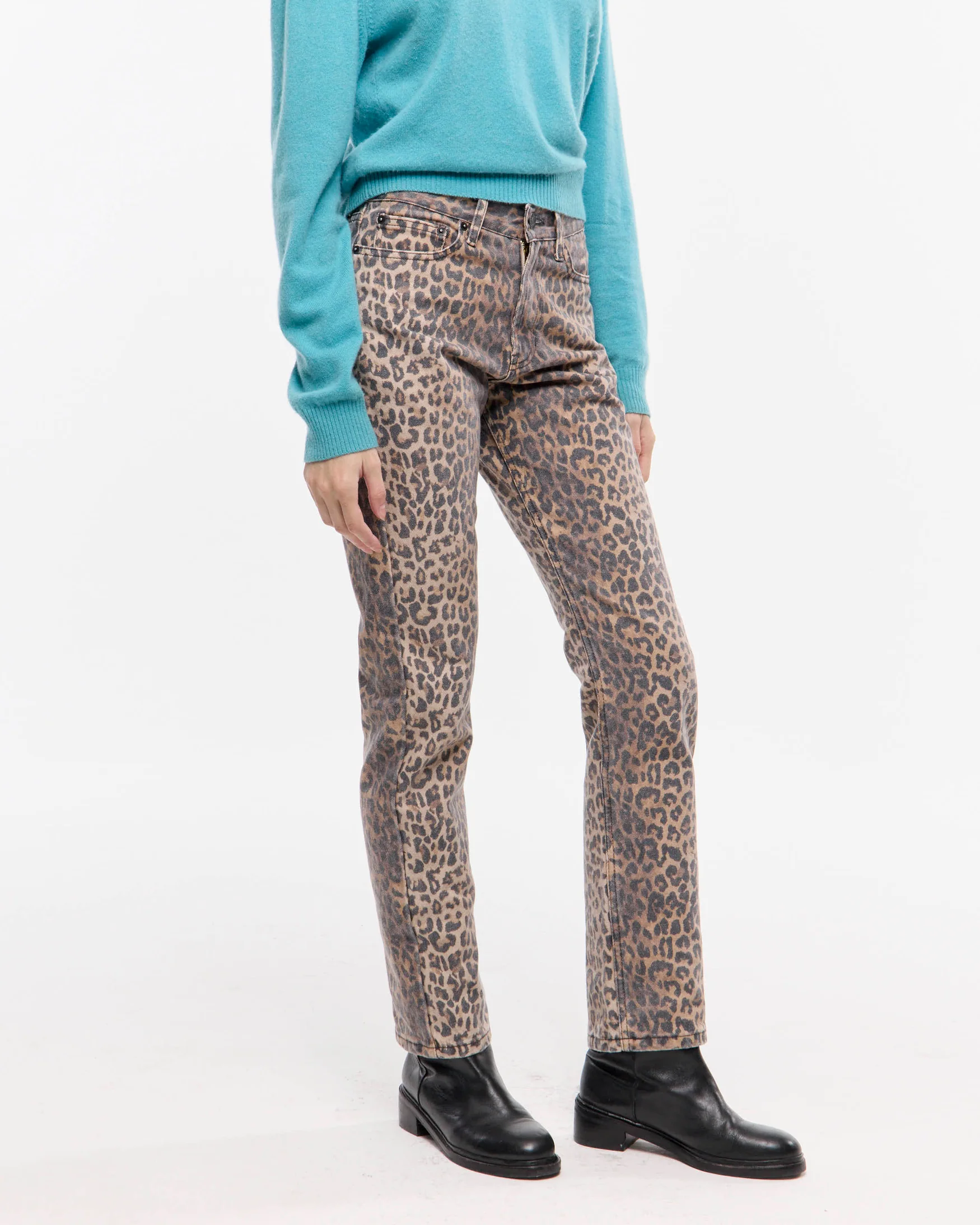 Pantalón straight leopardo - Imagen 3