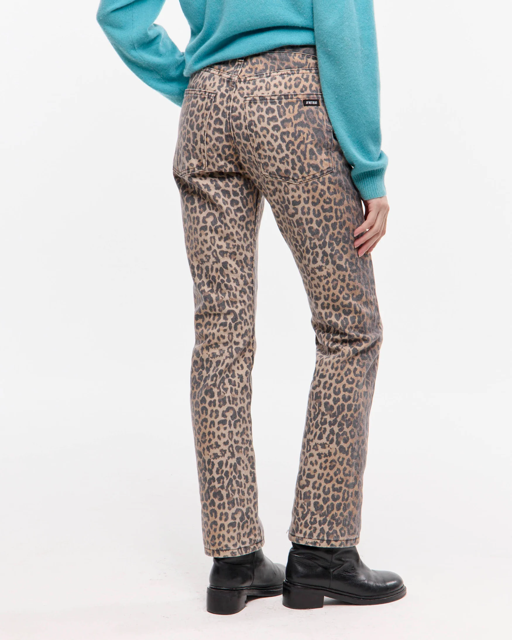 Pantalón straight leopardo - Imagen 4