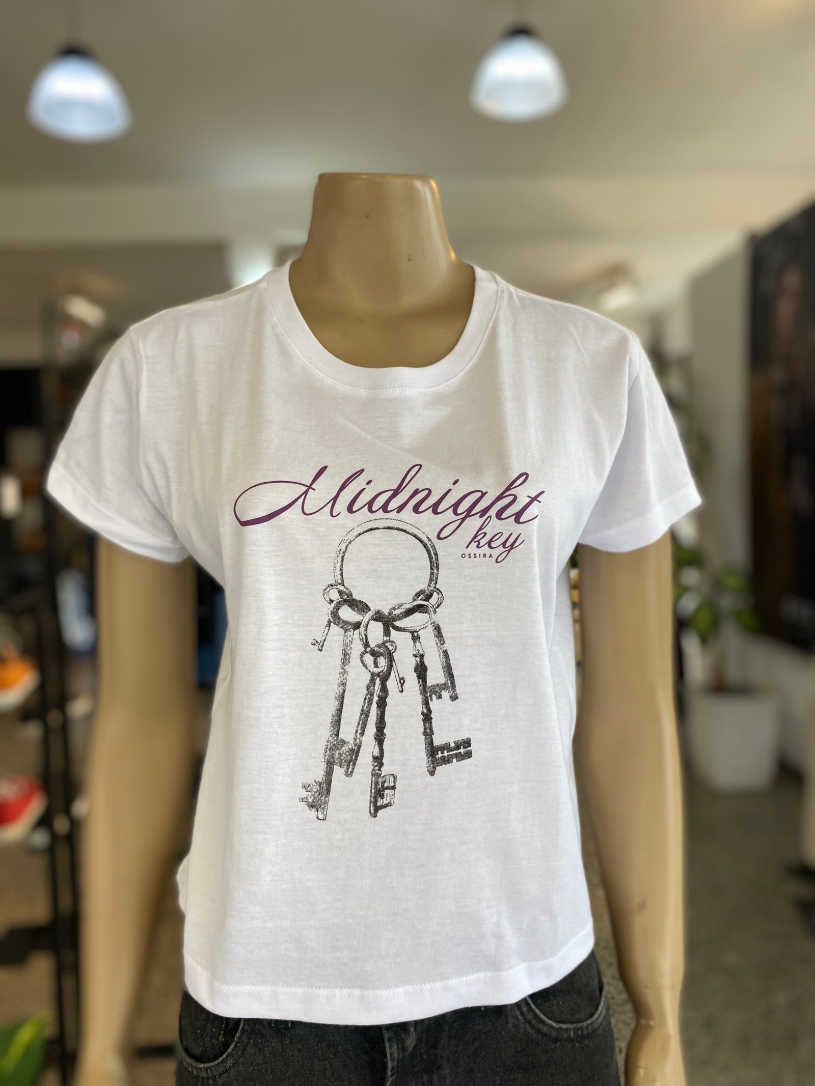 Remera estampada midnight key BLANCO