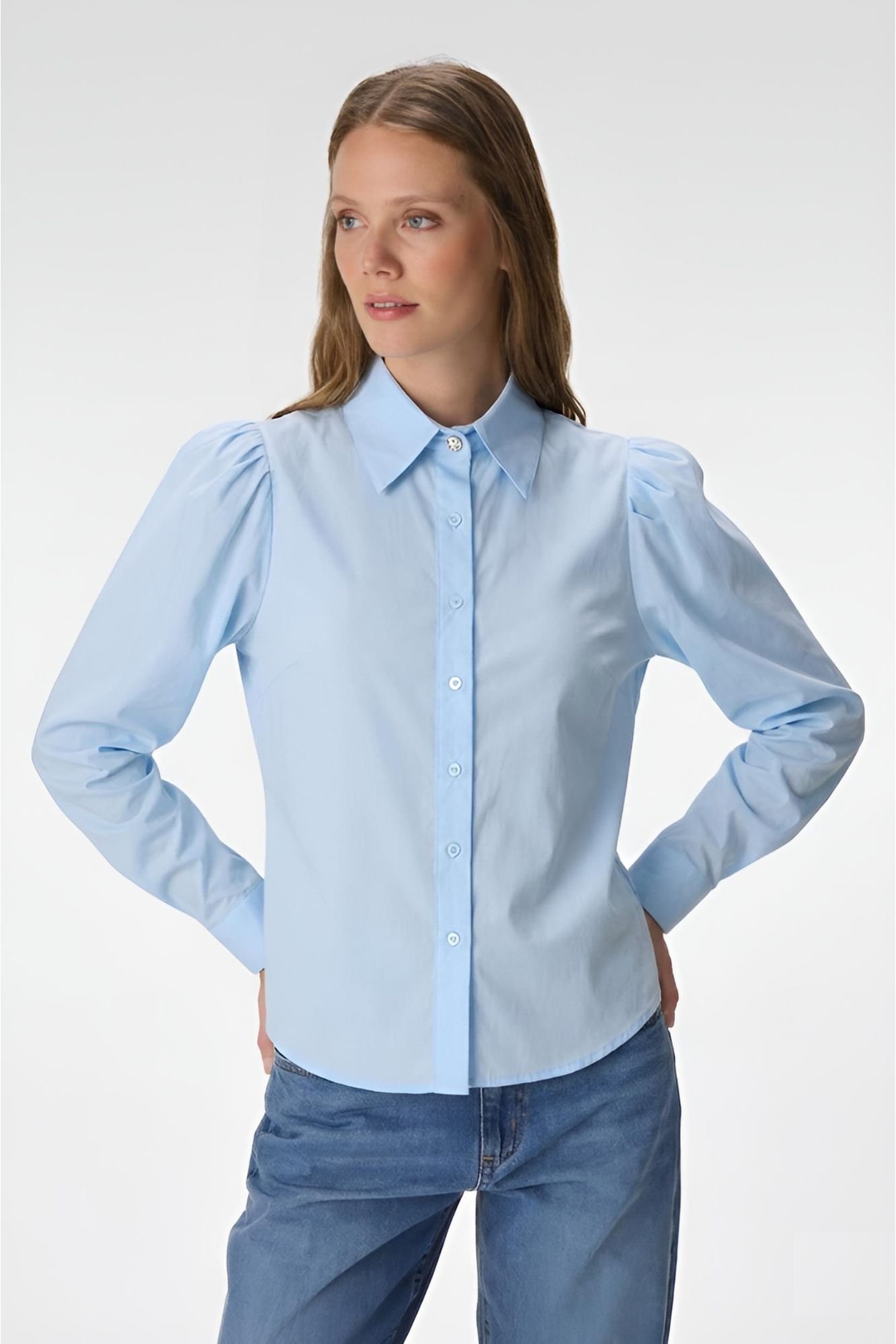 Camisa de poplin mangas princesa CELESTE