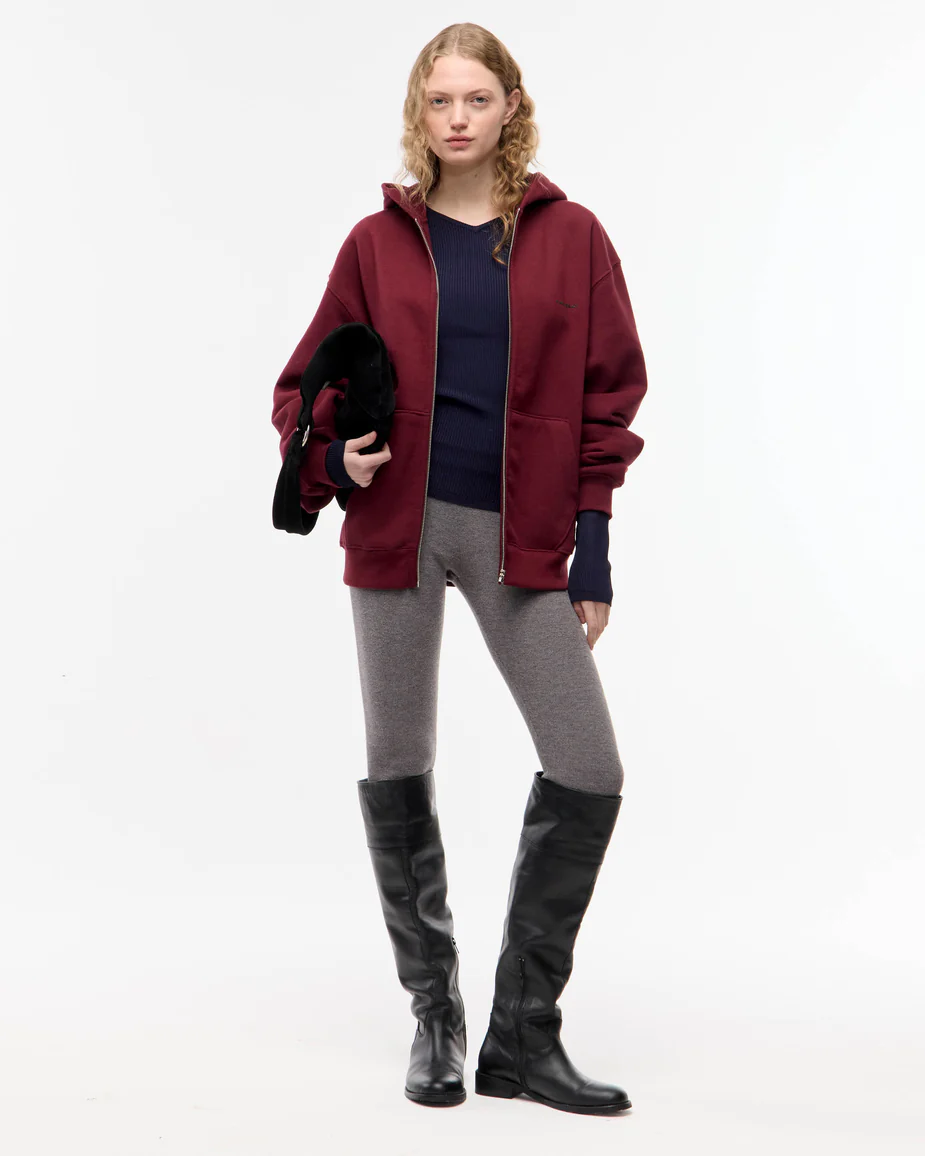 Hoodie zipper classic BORDEAUX