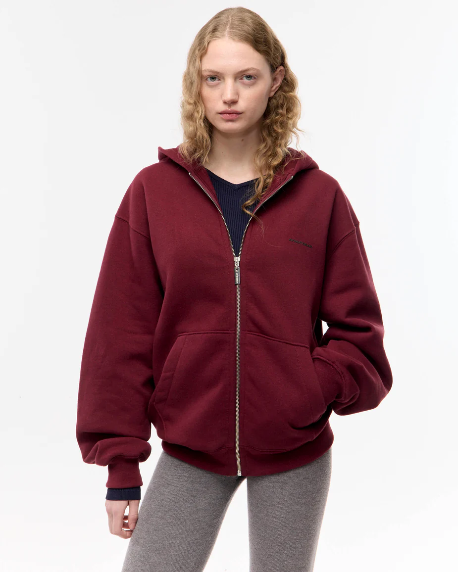Hoodie zipper classic BORDEAUX - Imagen 2