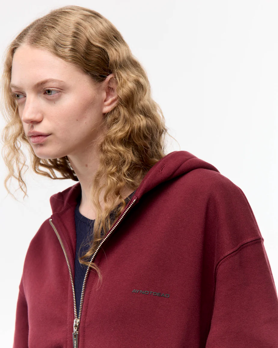 Hoodie zipper classic BORDEAUX - Imagen 3