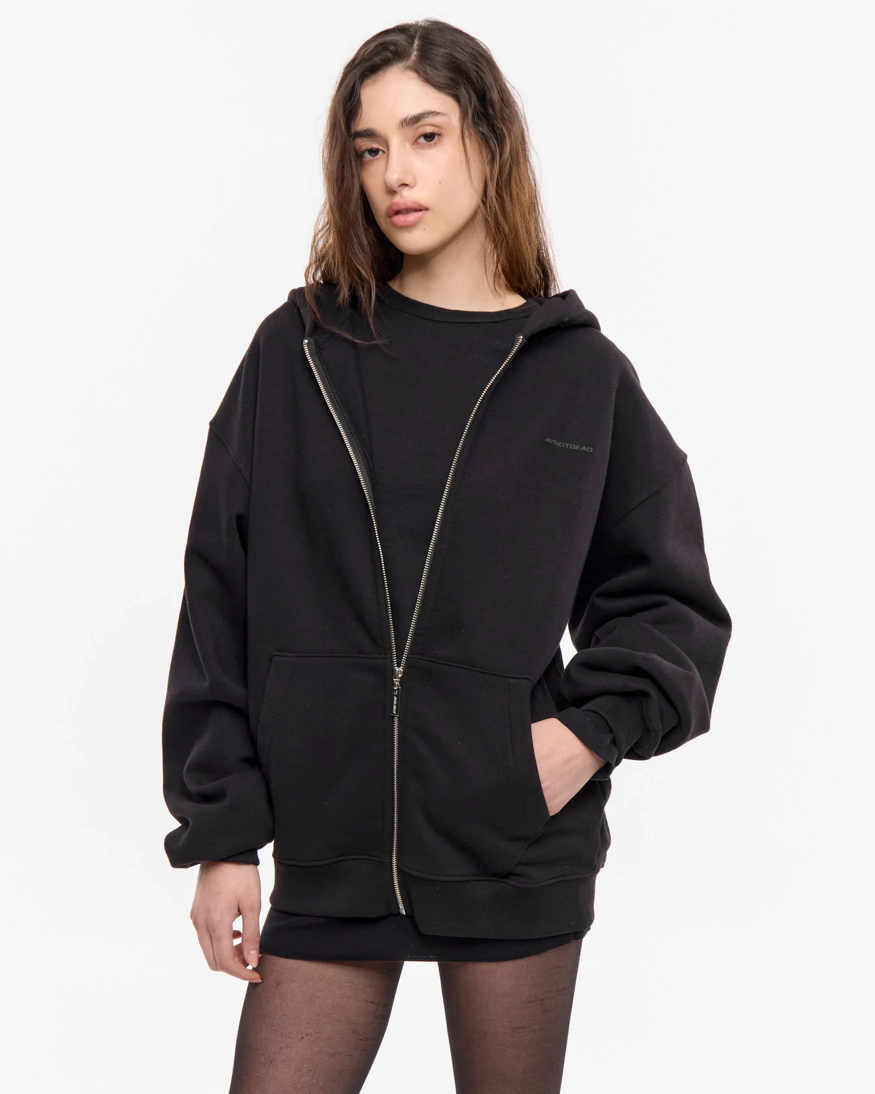 Hoodie zipper classic NEGRO - Imagen 2