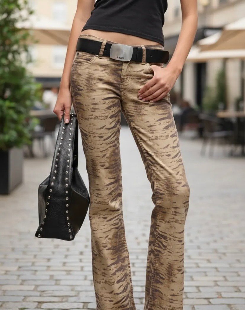 Pantalón bootcut cebra