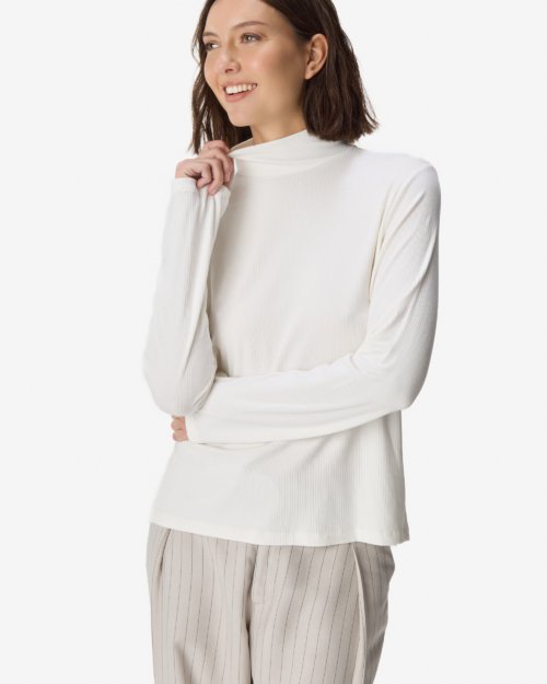 Polera de morley suelta con tajitos NATURAL