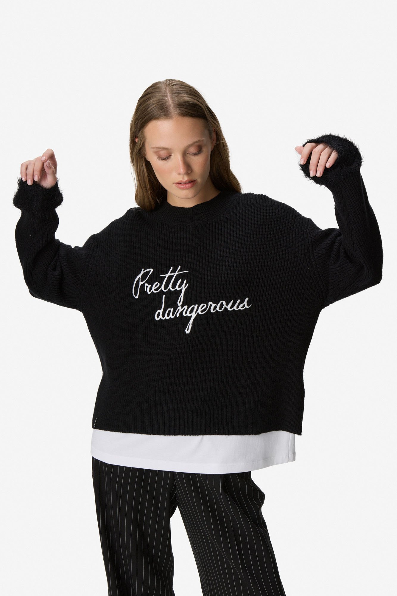Sweater pelo de mono NEGRO