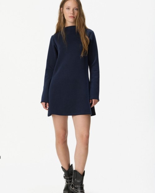 Vestido corto manga larga AZUL