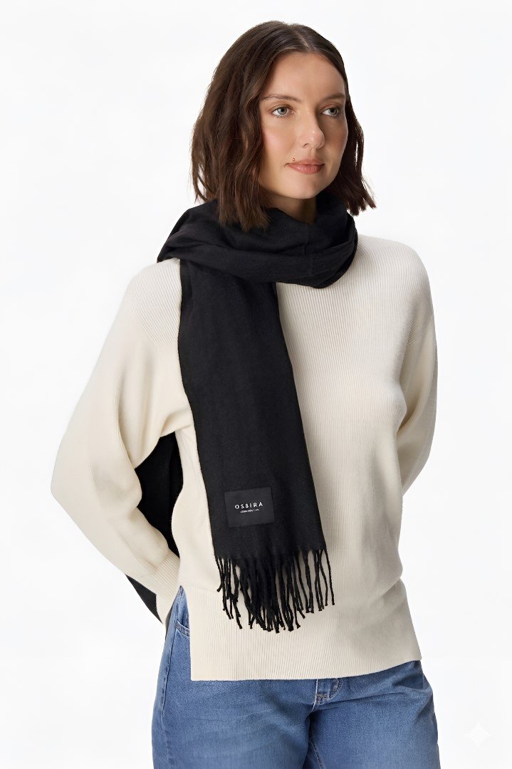 Pashmina lisa NEGRO