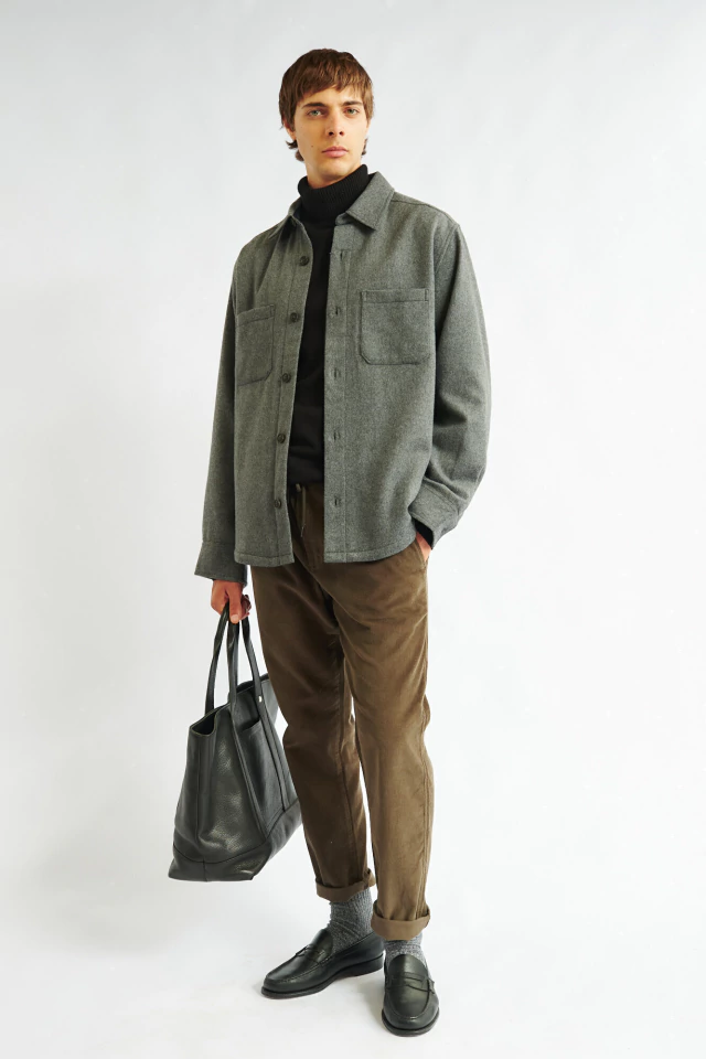 Camisaco paño Smith GRIS MELANGE OSCURO - Imagen 2