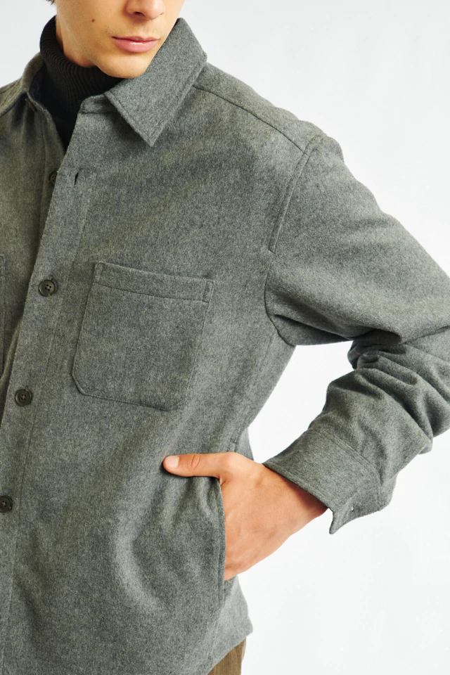 Camisaco paño Smith GRIS MELANGE OSCURO - Imagen 3