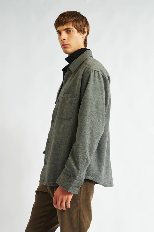 Camisaco paño Smith GRIS MELANGE OSCURO - Imagen 4