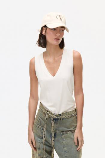 Musculosa de morley escote v natural - Imagen 6