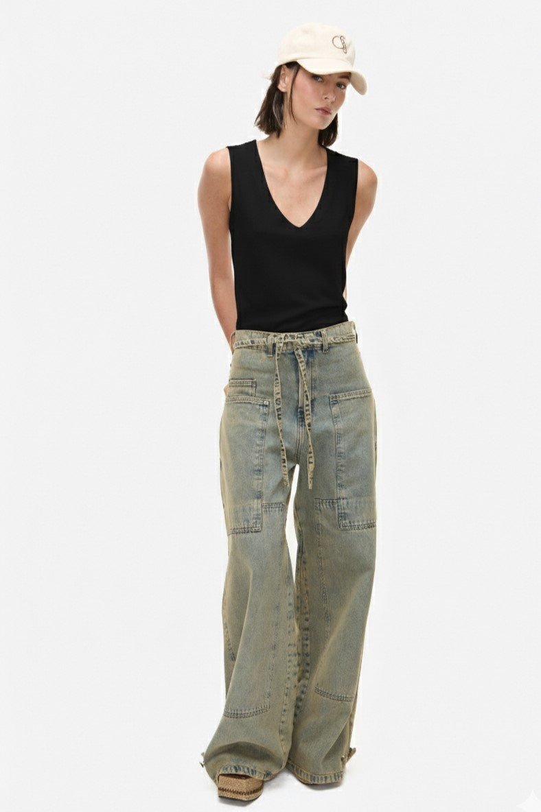 Musculosa de morley escote v negra