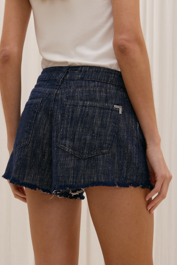 Short denim con strass azul - Imagen 4