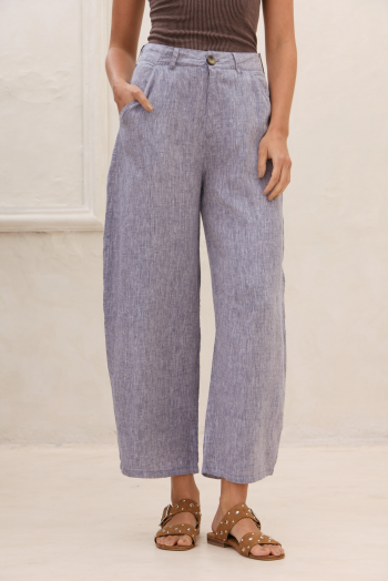 Pantalon baggy de lino