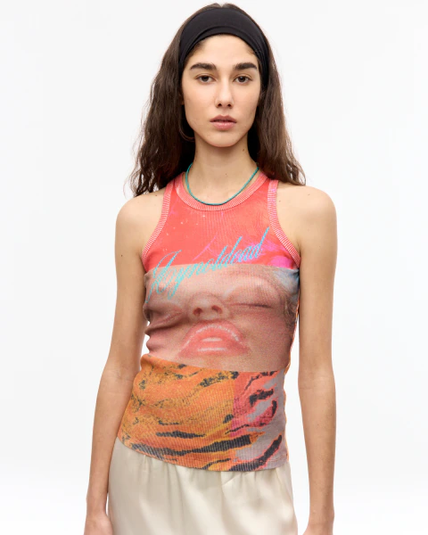 Musculosa collage estampado