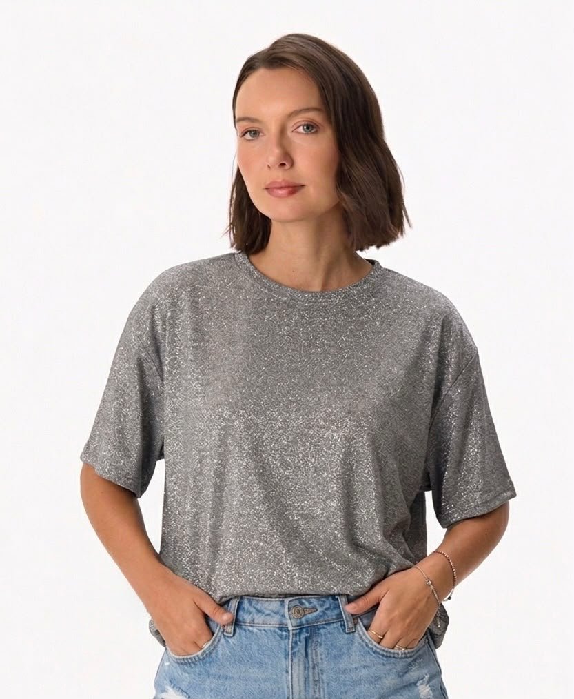 Remera de jersey con lurex