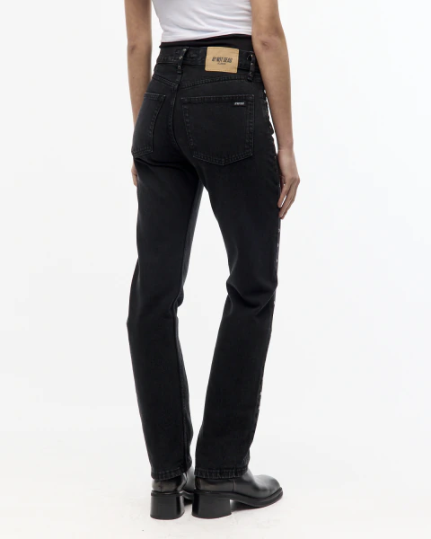 Jean StraightBlack Studs Negrido - Imagen 5